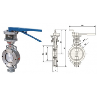 D73H型对夹式三偏心硬密封手动蝶阀